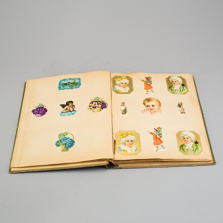 An early 20th century album with paper bookmarks.