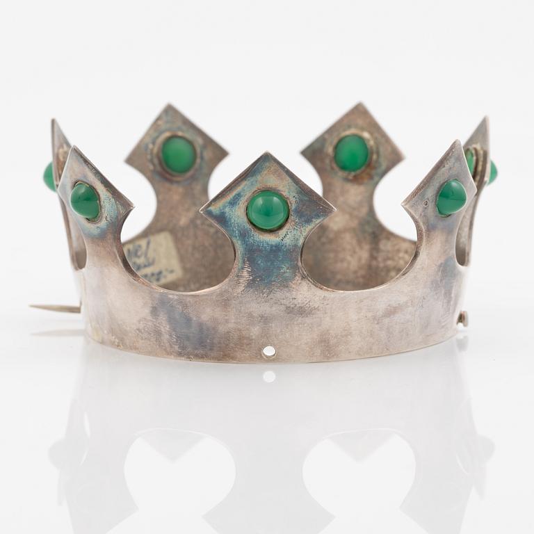 Bride's crown silver with agate, Terrs.