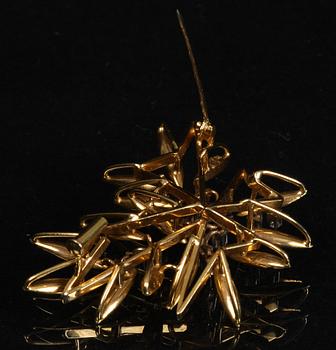 BROSCH, 18k guld med 15 st briljanter.