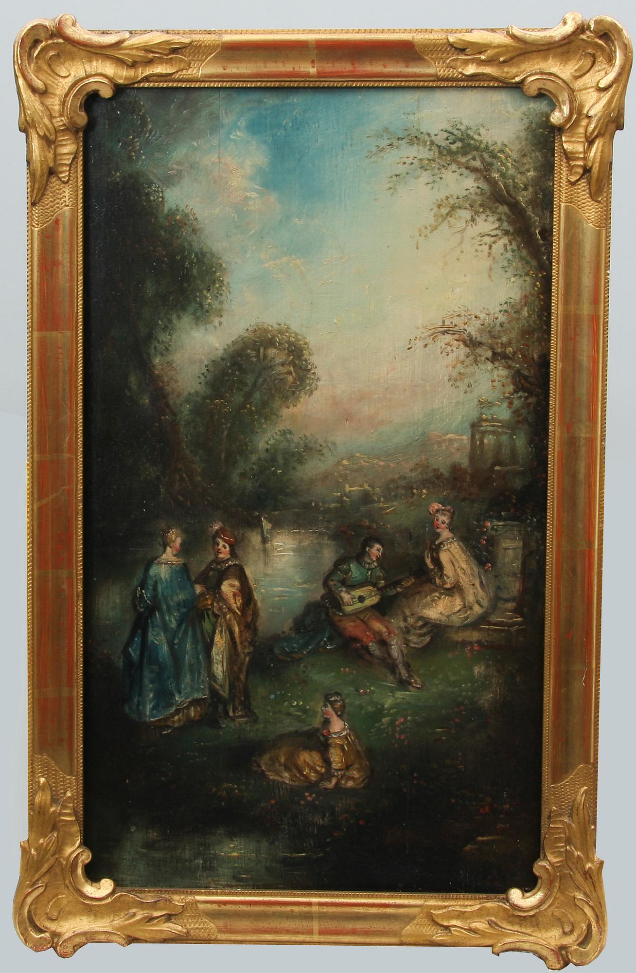 OKÄND KONSTNÄR, olja på pannå. 17/1800-tal.