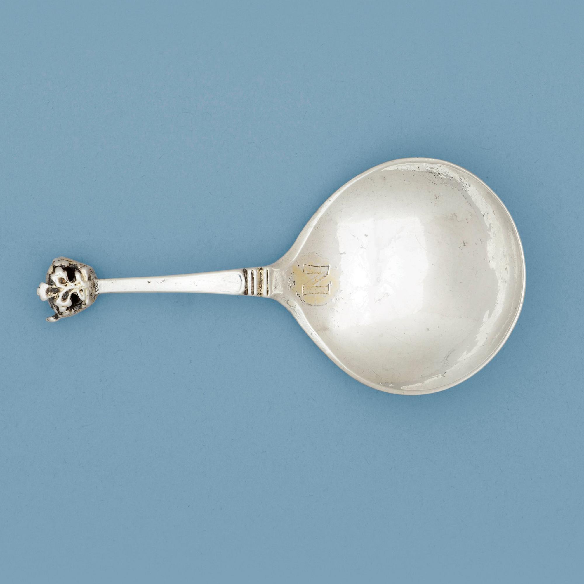 A Swedish 16th century parcel-gilt spoon, unidentified makers mark, possibly Vä.