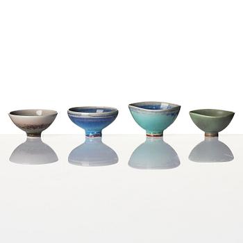 Berndt Friberg, a mahogany casket with stoneware miniatures, Gustavsberg Studio, no. 17.