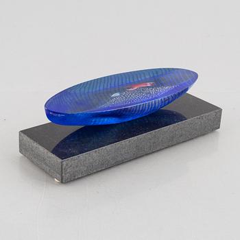 Bertil Vallien, a boat sculpture, Kosta Boda, Sweden, numbered and signed.