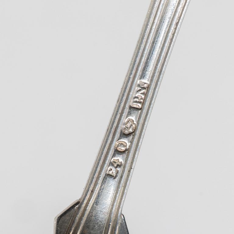 Petter Nordmark, skedar, 12 st, snäckmodell, Stockholm, 1834.