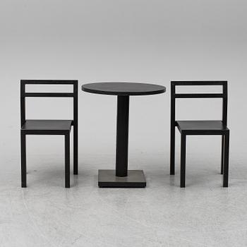 BORIS BERLIN/POUL CHRISTIANSEN, bord med två stolar, "Non", Komplot design, Källemo.