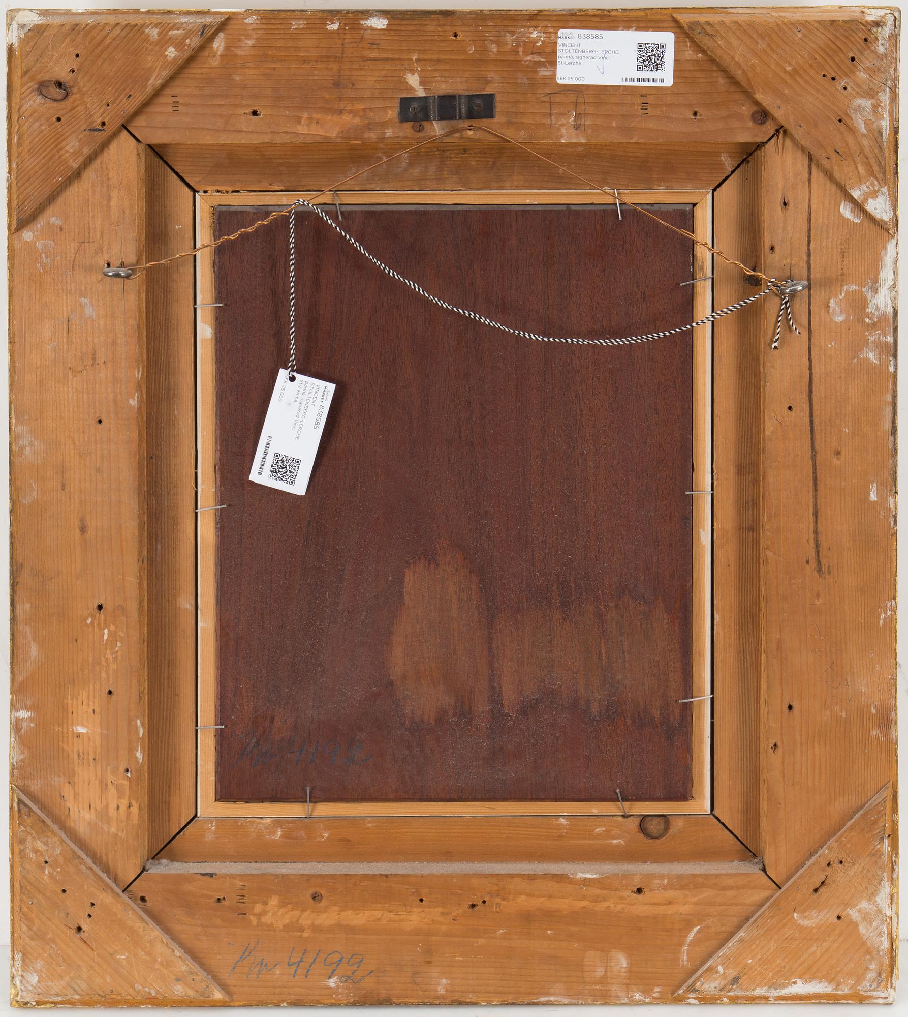 VINCENT STOLTENBERG-LERCHE, panel, signed Vinc. St-Lerche.