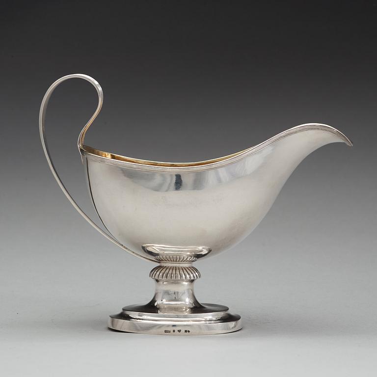 JOHAN PETTER GRÖNVALL, Stockholm 1838, såskanna, silver, empire.