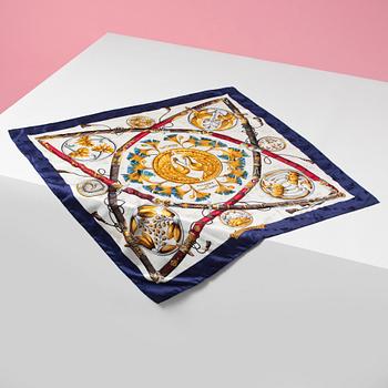 SCARF, Hermès, siden,"Daimyo Princes du soleil levant".