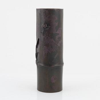 A Japanese bronze vase, 20th Century. With seal mark.