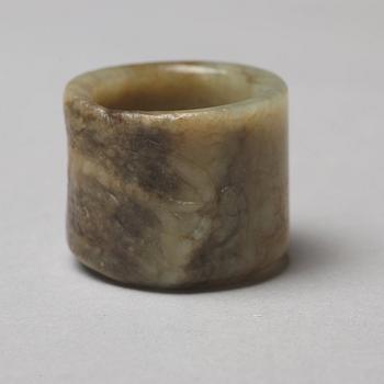 A set of five Chinese nephrite archers rings.