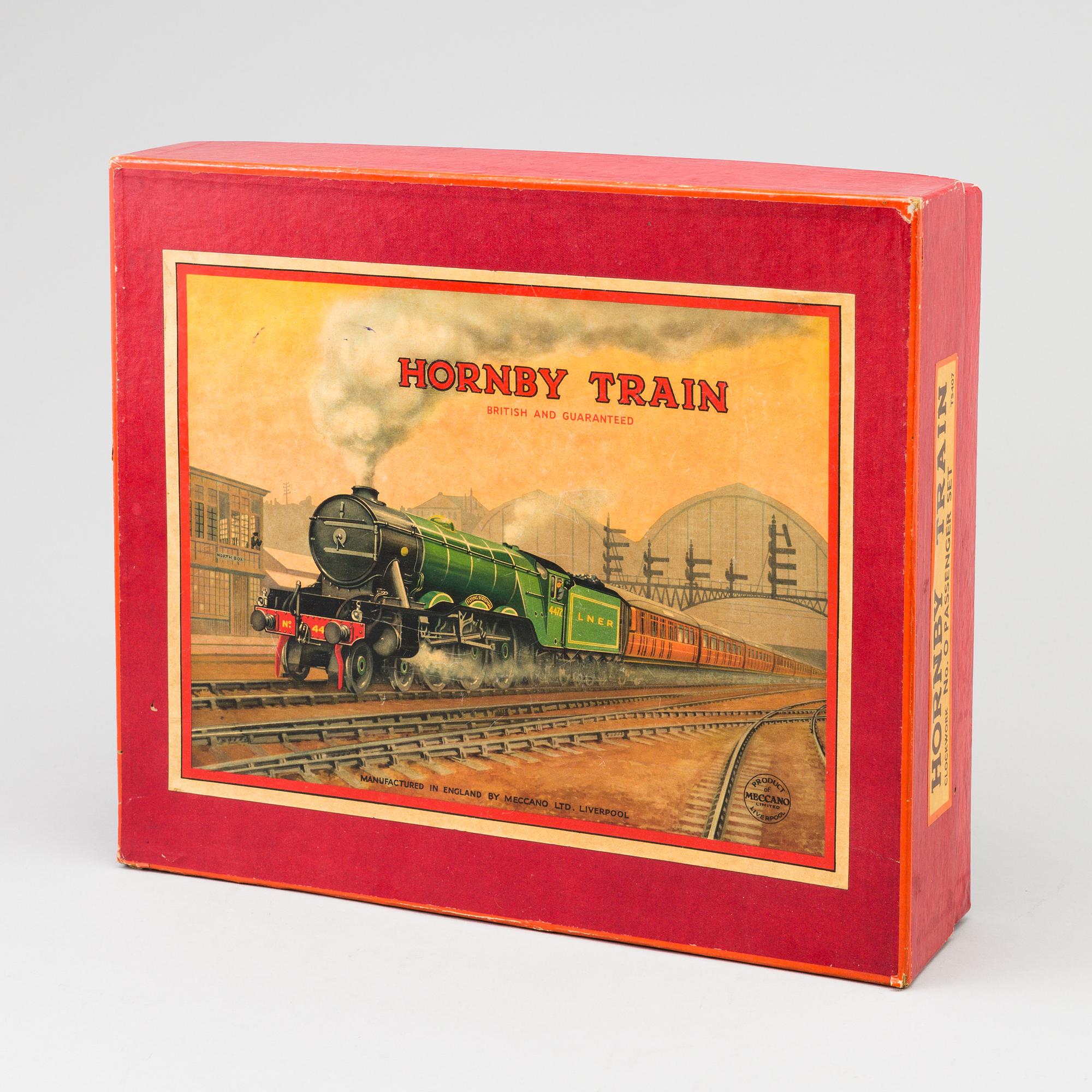 TRAIN-SET, "Hornby train" No. 0 Passenger Train TS407, Meccano Ltd. Liverpool, 1930s.