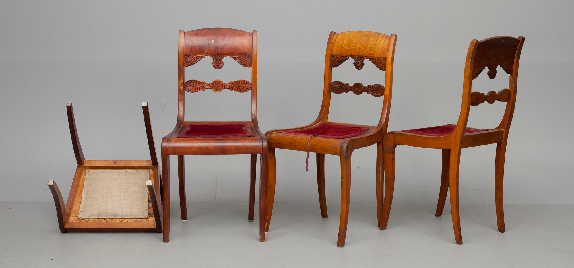 STOLAR, 4 st, biedermeier, Ryssland 1820-1830-tal.