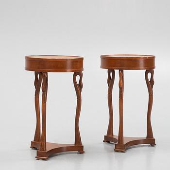 A pair of Empire style bedside tables, Selva, Italy.