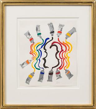 FERNANDEZ ARMAN, gouache on paper, signed, 1987.