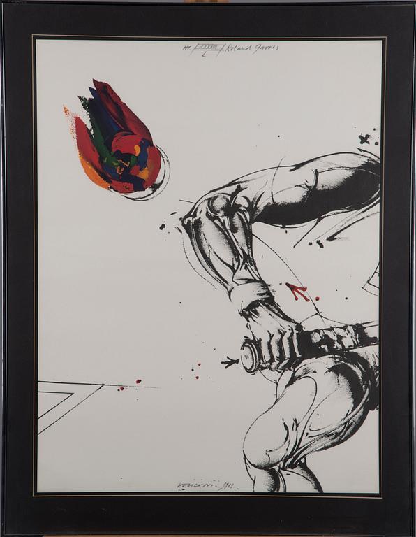 VLADIMIR VELICKOVIC, färglitografi, signerad, daterad 1983 och numrerad HC XXXVIII/L.