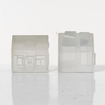 Jorma Vennola, Glasskulpturer, 11 delar, "Iittalabyn", 1990-tal.