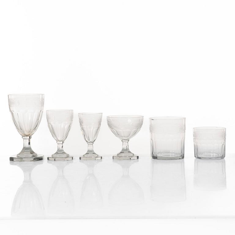 Gerda Strömberg, an 115-piece 'Hörningsholm' glass service, Strömbergshyttan, Sweden.