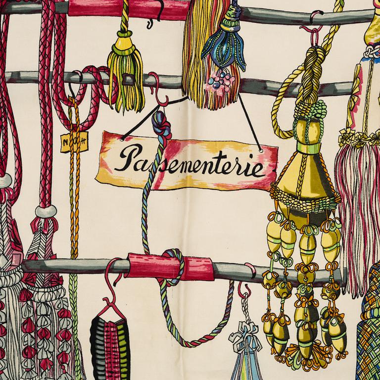 Hermès, scarves, 2 st samt knotting cards.