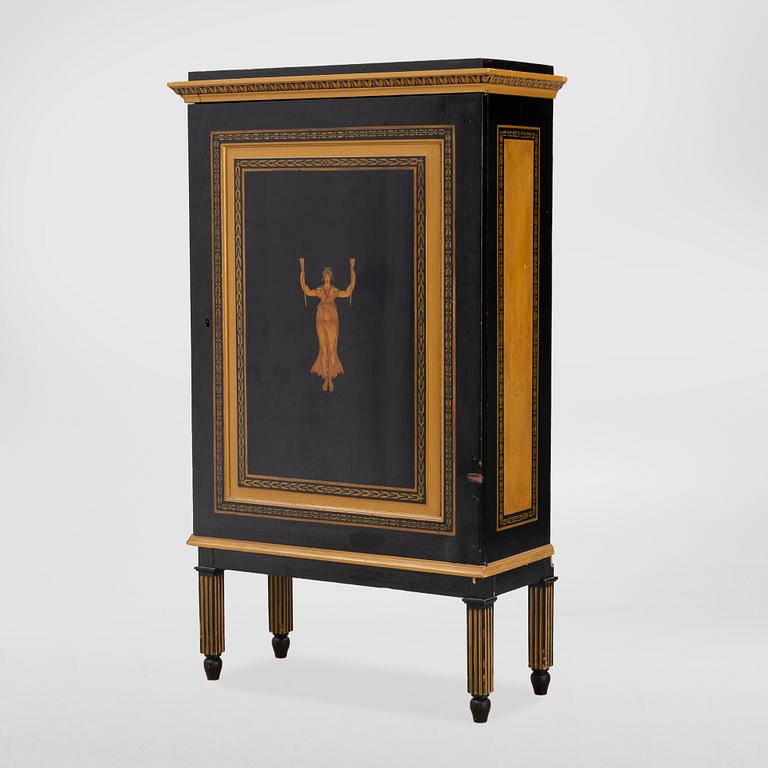 A North-European painted neoclassical cabinet, early 19th century.