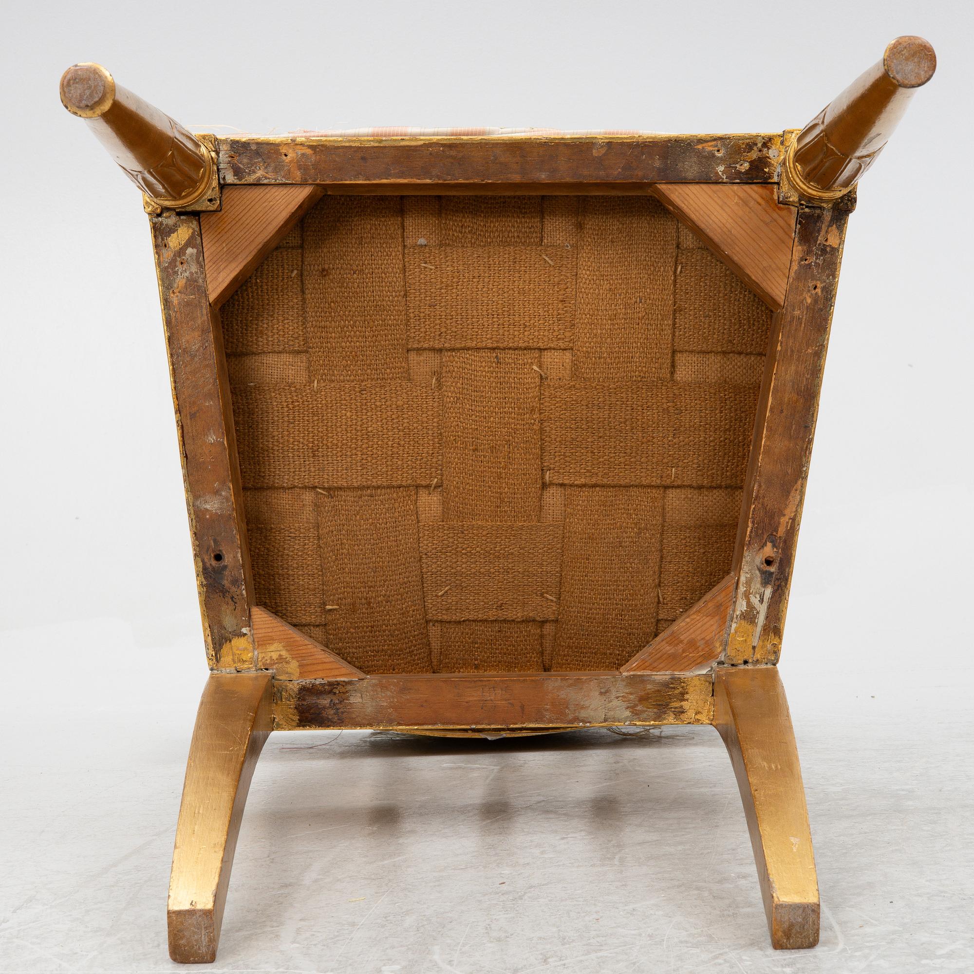 A pair of late Gustavian chairs, circa 1800.