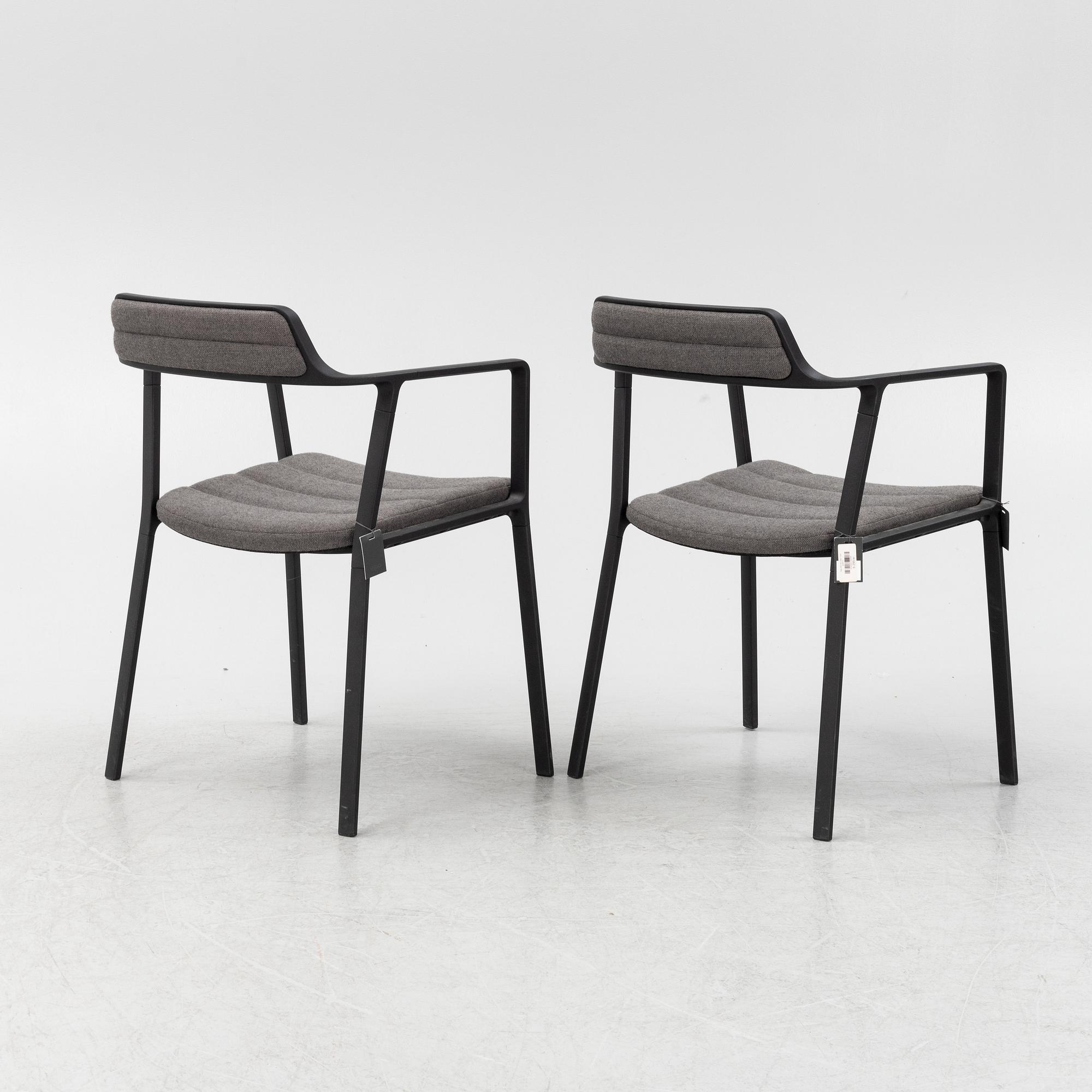 A pair of model 451 steel armchairs from Vipp.