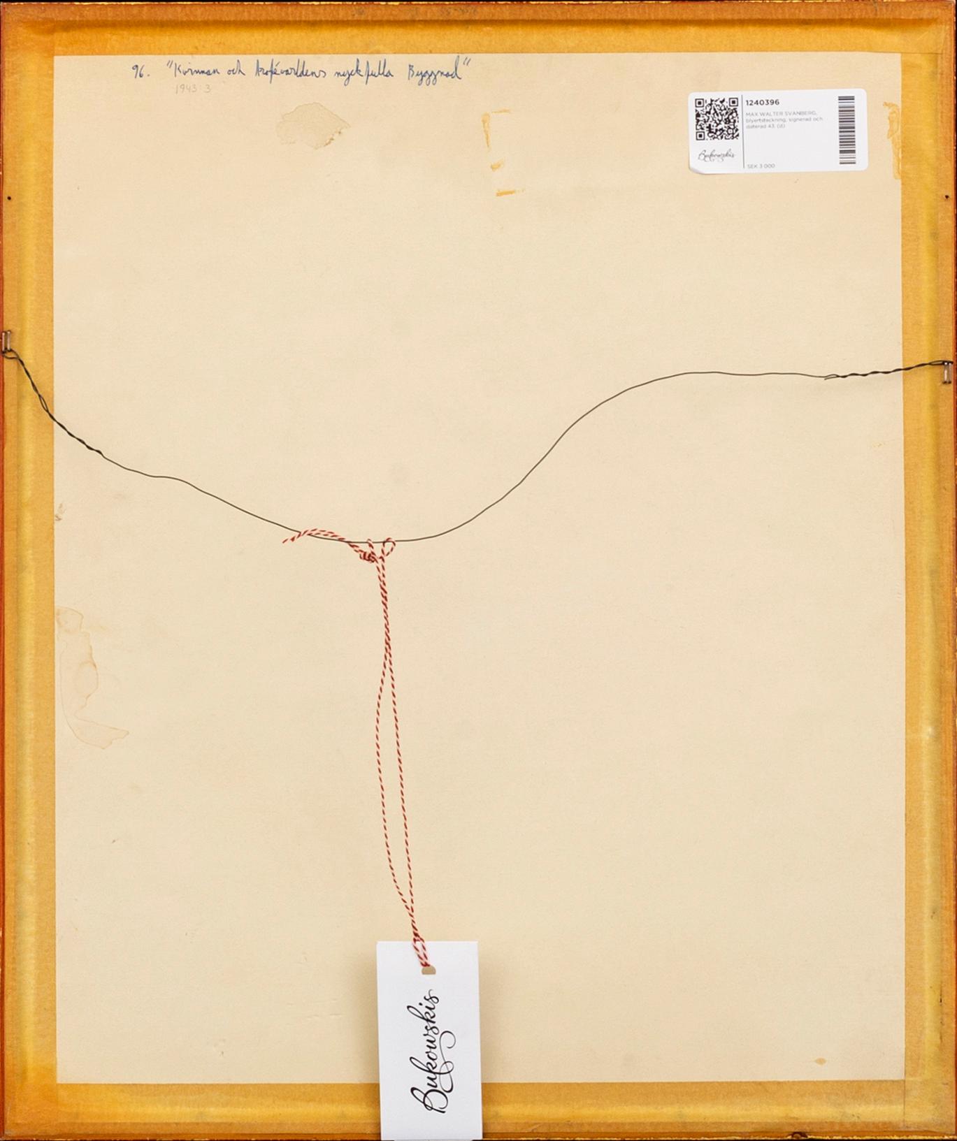 MAX WALTER SVANBERG, a signed and dated drawing.