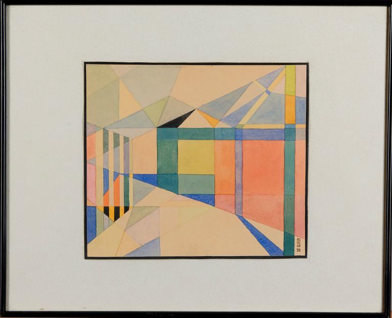 OIDENTIFIERAD KONSTNÄR, akvarell, signerad S.N. och daterad -50.