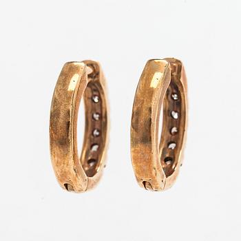 Earrings, brilliant cut diamonds, 14K gold.