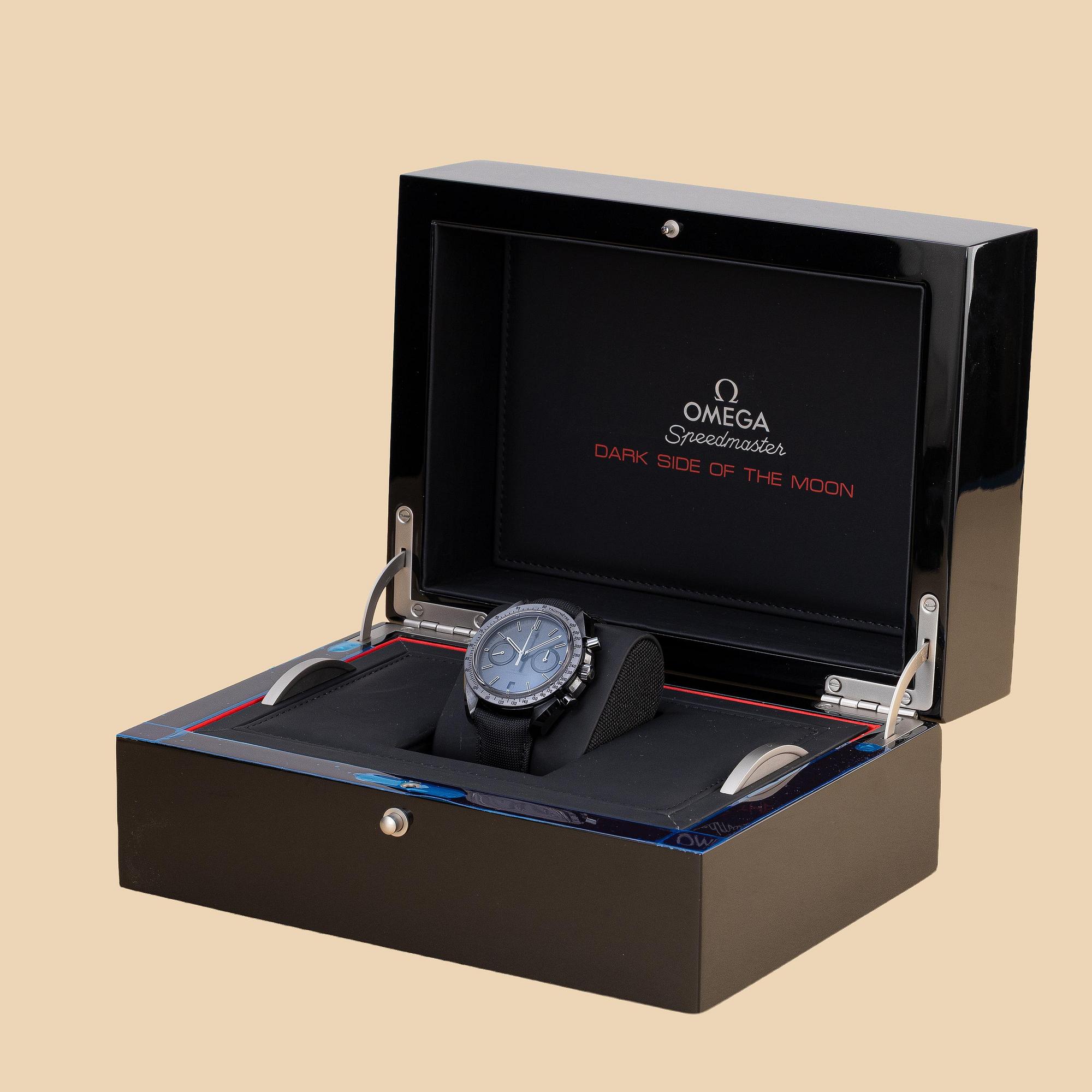 Omega, Speedmaster, Dark Side of the Moon, "Black Black", ca 2021.