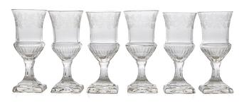 781. A set of 6 Empire wine glasses, early 19th Century.