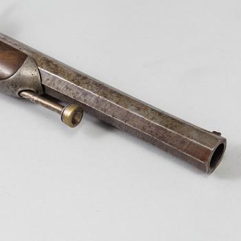 A 1840's French cased percussion pistols marked: Mre Rle de Maubeuge.