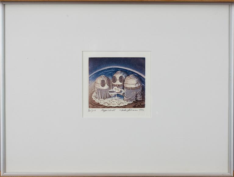 PENTTI HÄMÄLÄINEN, färgetsning, numrerad 7/60, signerad och daterad 1996.