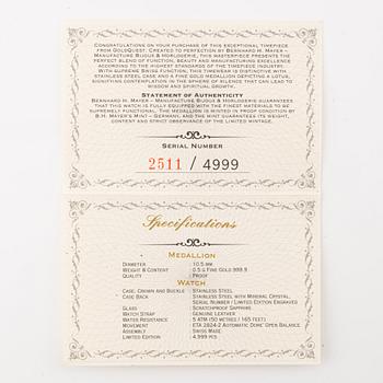 Bernhard H. Mayer, Sphere of Silence Coin Watch, wristwatch, 33.5 mm.