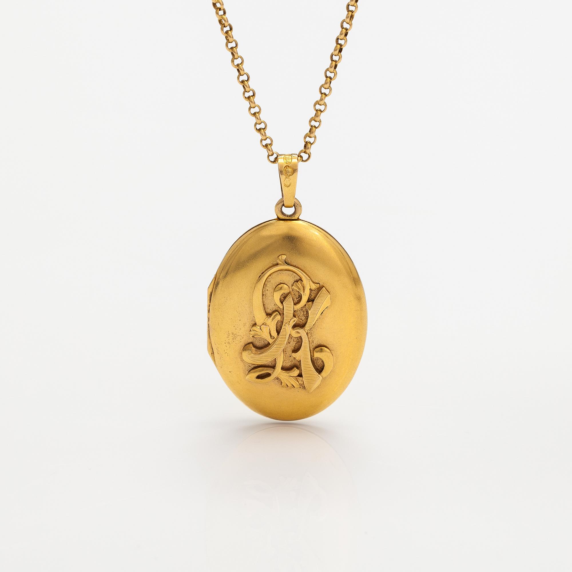 Halsband med medaljong, 18K guld.