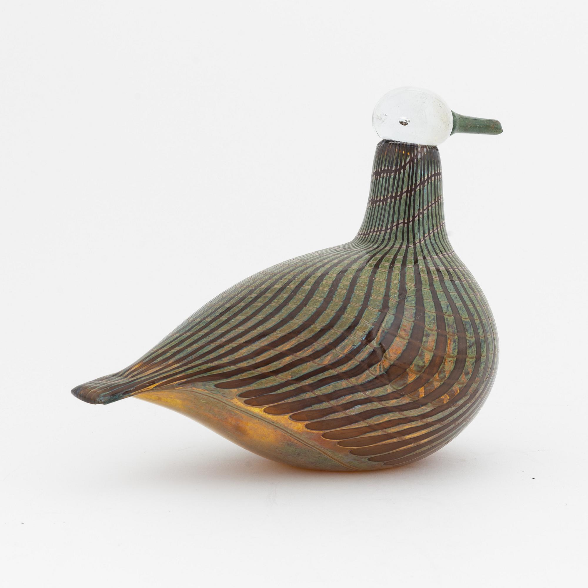Oiva Toikka, 'Villihanhi' a glass sculpture of a wild duck, Nuutajärvi Notsjö, Finland, ed. 682/1000.