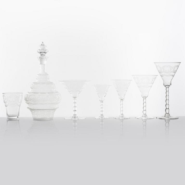 Simon Gate, a 46-piece 'Molnet' glass service, Orrefors.