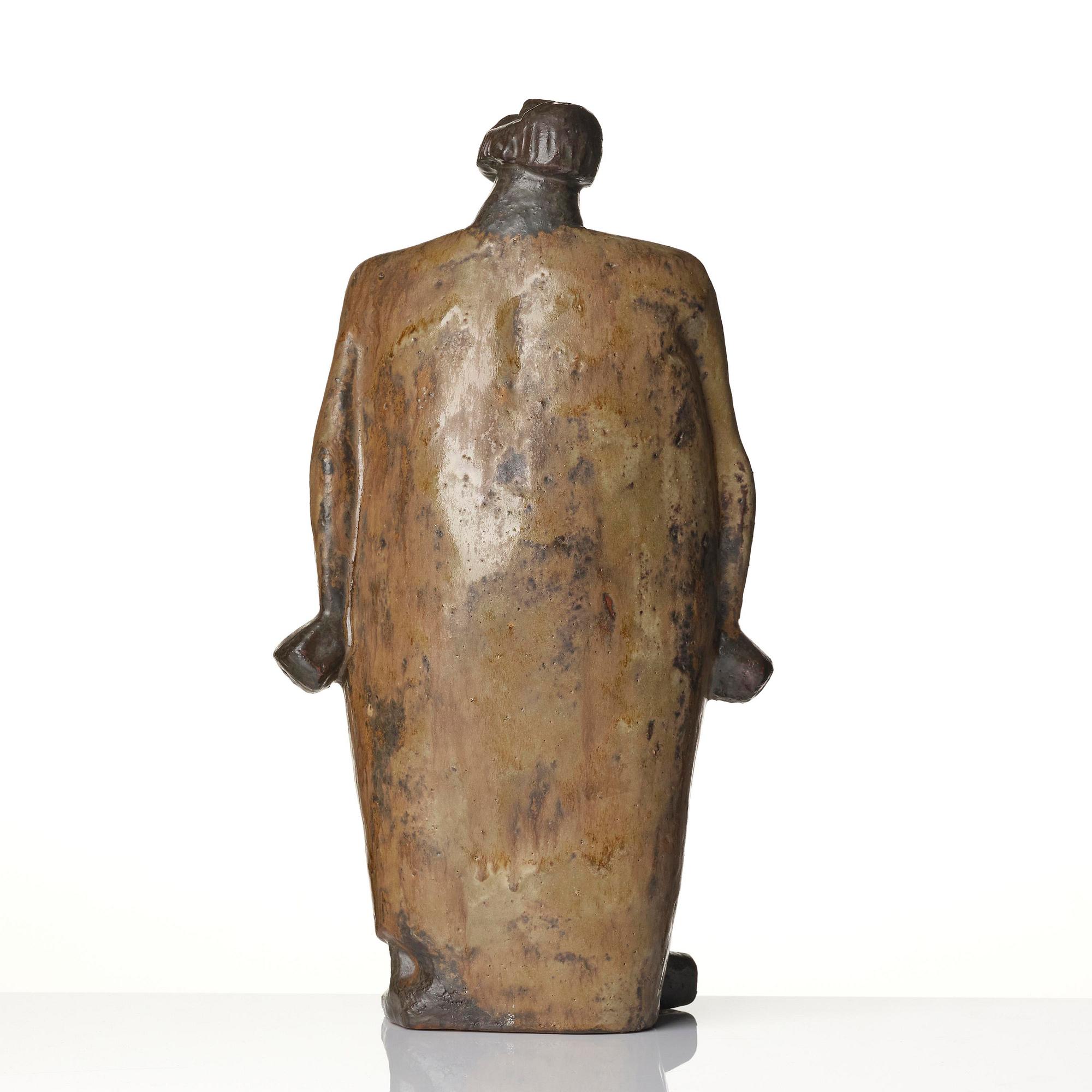 Åke Holm, a stoneware sculpture, "Mose trampar på lagtavlorna" (Moses Shatters the Tablets), Höganäs, 1950s.