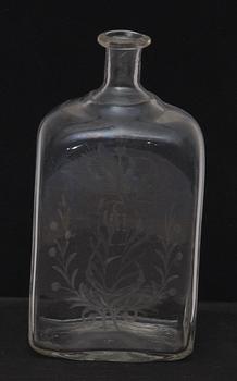 BRÄNNVINSFLASKA. Glas.