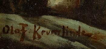 OLOF KRUMLINDE, olja på pannå, sign.