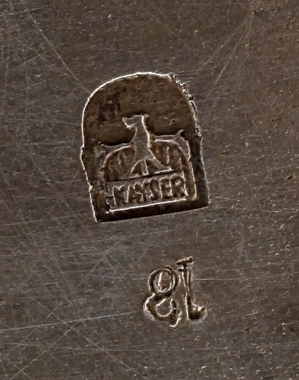 SKRIVBORDSUPPSATS, vitmetall, Kayser, Tyskland, 1900-talets första hälft.