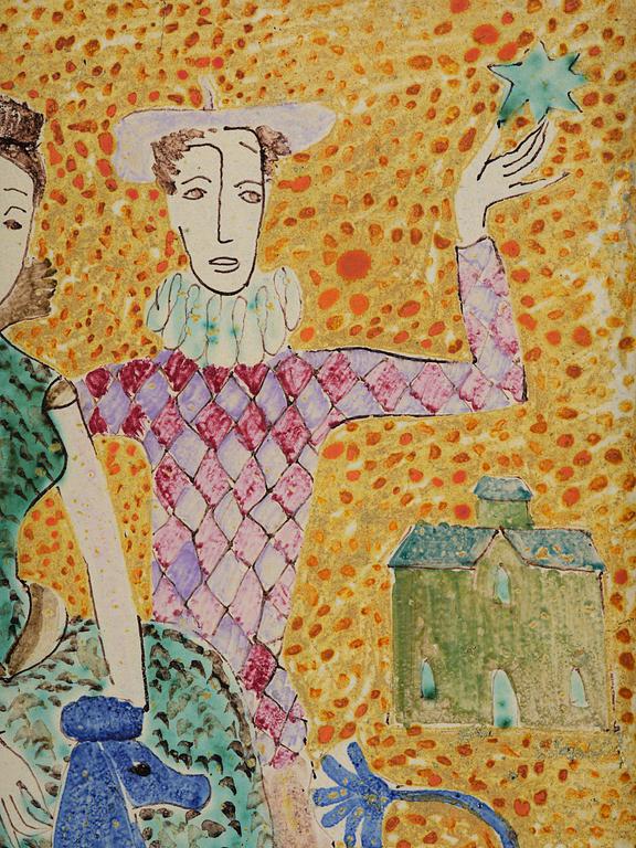 Birger Kaipiainen, plakett, keramik, Arabia, Finland 1940-tal.