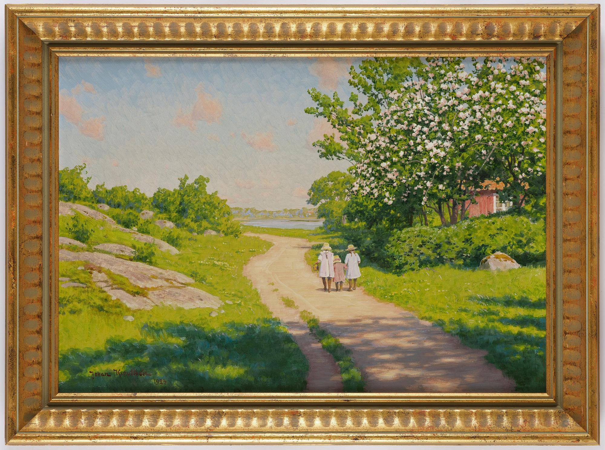 Johan Krouthén, Sommarlandskap med vandrande barn.