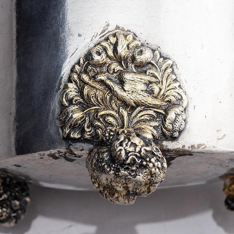 A Baltic 17th century parcel-gilt silver tankard, mark of Johan Strengman, (active 1686, 1690-1701) probably 1691, Nyen.