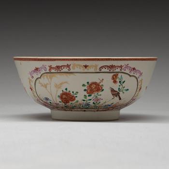 A famille rose 'European Subject' punch bowl, Qing dynasty, Qianlong (1736- 1795).