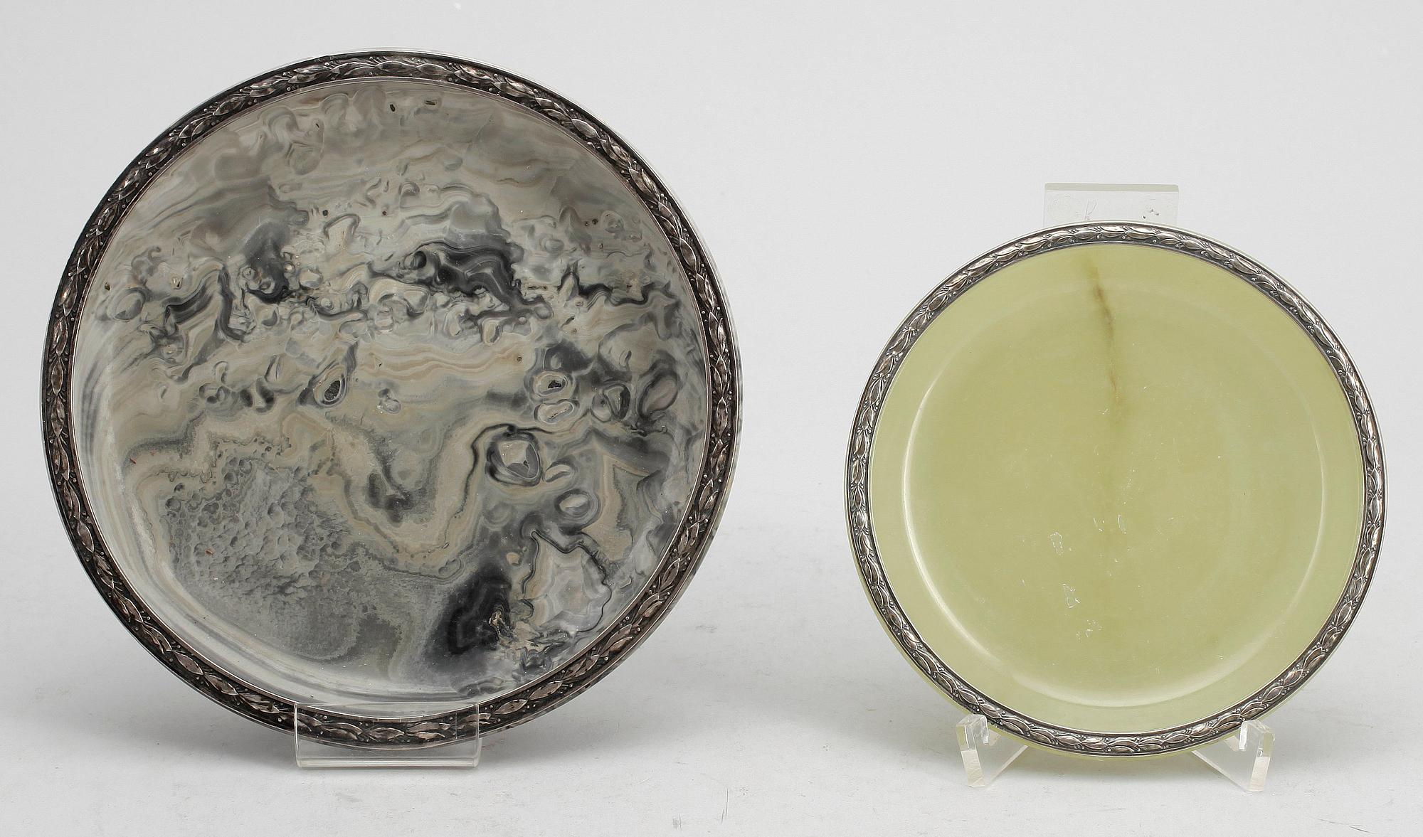 FAT, 2 st, silver och sten, W.A Bolin, bland annat 1944.