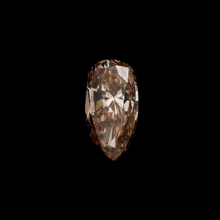 DIAMANT, oinfattad, champagnefärgad, ca 0,77ct.