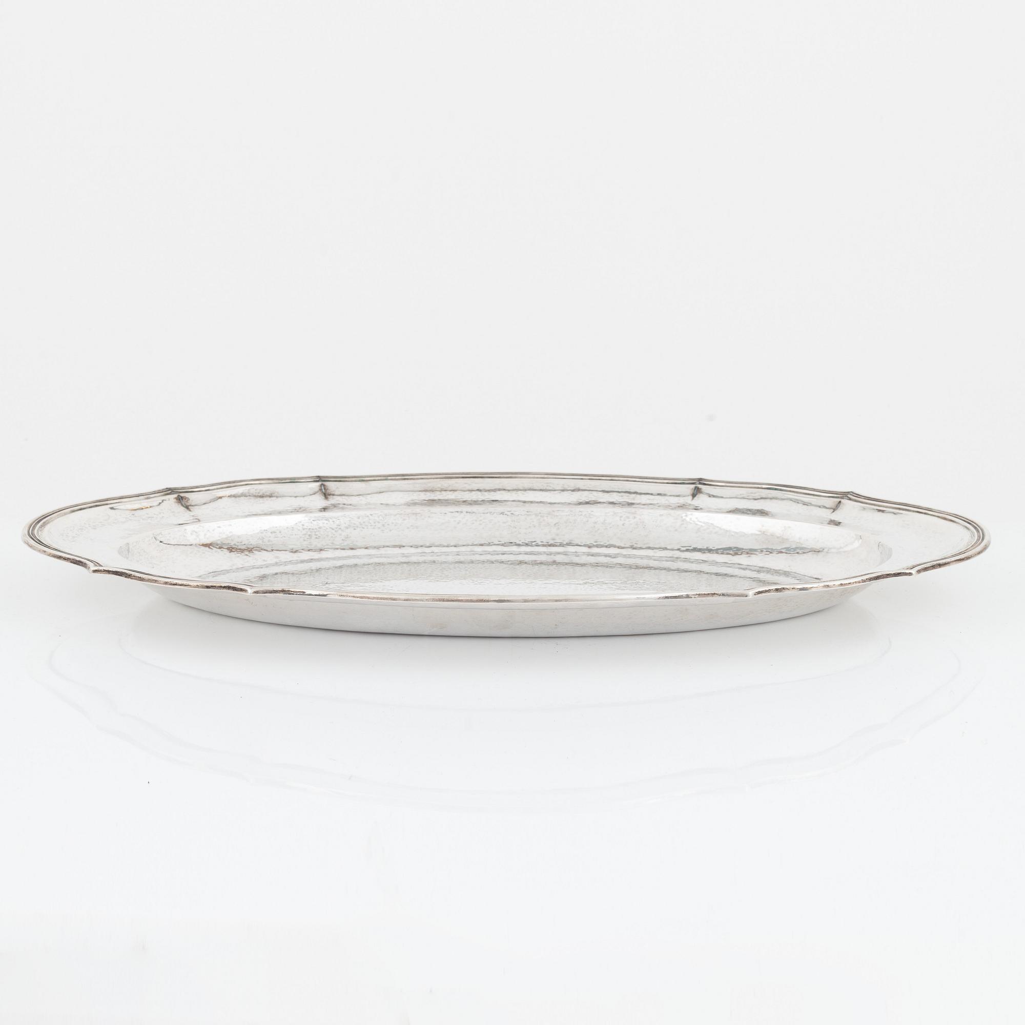 Serveringsfat, silver, svenska importstämplar.