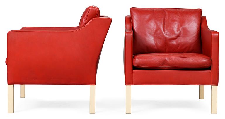 A pair of Borge Mogensen armchairs, Frederica Stolefabrik, Denmark.