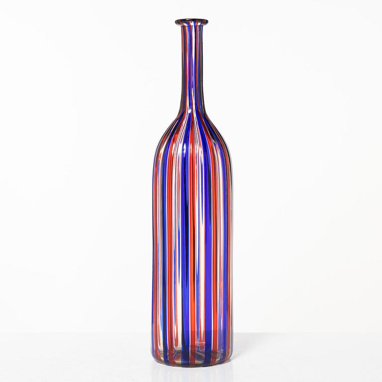 Paolo Venini, an 'a canne'-technique glass vase, Murano, 1988, Italy ed. 226/250.
