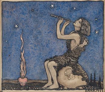 345. John Bauer, Herde med brinnande hjärta.